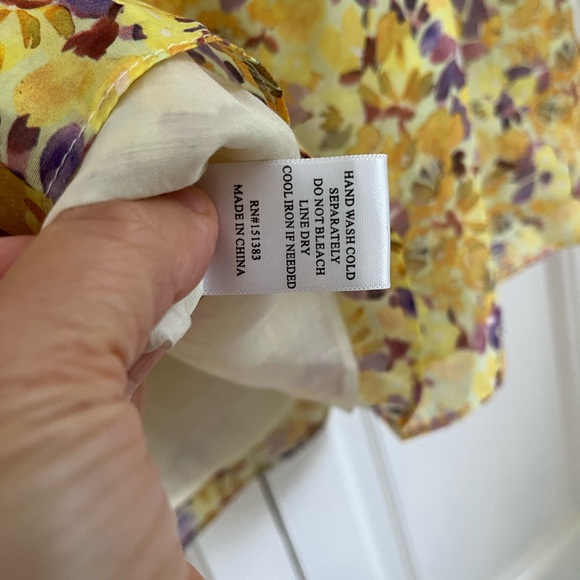 Anthropologie x Current Air floral watercolor print blouse size small romantic - Picture 14 of 17